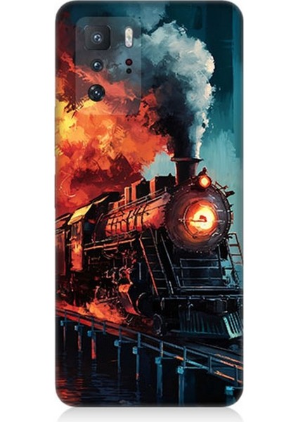 Xiaomi Poco X3 Gt Uyumlu Buharlı Tren Yolculuğu Desenli Silikon Kılıf