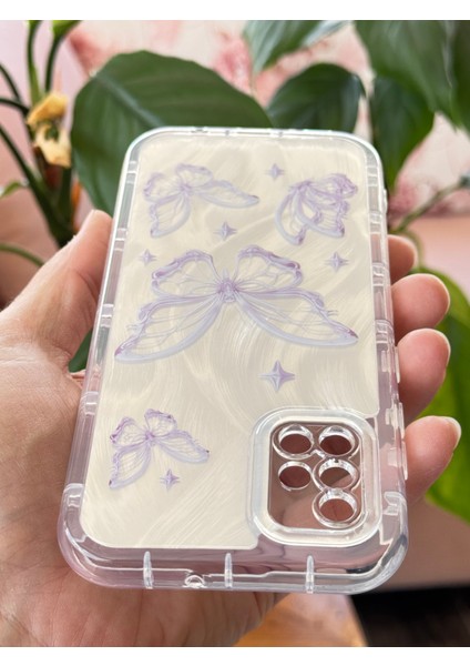 Samsung Galaxy A51 Kılıf Parlak Hologramlı Kelebek Desenli Darbe Emici Kamera Korumalı Renkli Silikon fırsatları