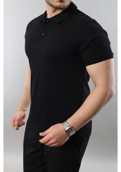 Erkek Slim Fit Dar Kesim Pamuklu Yumuşak Doku Nefes Alan Kumaş Erkek Polo Yaka T Shirt