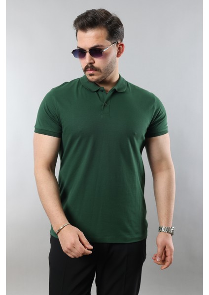 Erkek Slim Fit Dar Kesim Pamuklu Yumuşak Doku Nefes Alan Kumaş Erkek Polo Yaka T Shirt