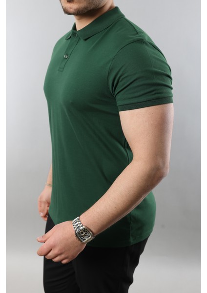 Erkek Slim Fit Dar Kesim Pamuklu Yumuşak Doku Nefes Alan Kumaş Erkek Polo Yaka T Shirt