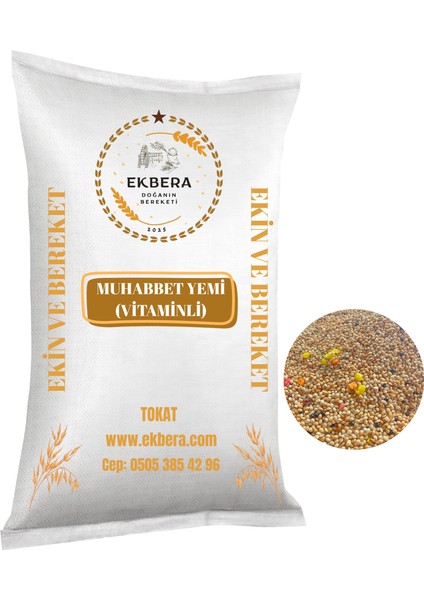 Karışık Muhabbet Yemi – Vitaminli & Renkli – 25 kg - Yeni Mahsül