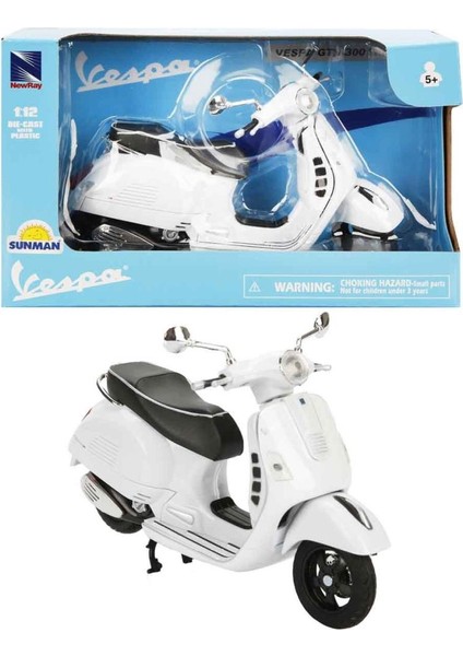 57243 Sun- Vespa Gts 300 Super Beyaz Motor 1:12