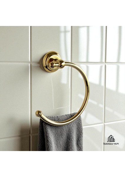 Isaoğlu Yapı Gold Havluluk Klasik Vintage Tasarım Pirinç Materyal Paslanmaz Gold Banyo Havluluğu modelleri