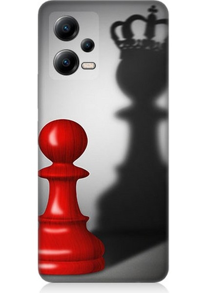 Xiaomi Poco X5 5g Uyumlu Piyonun Taçlı Hayali Desenli Silikon Kılıf