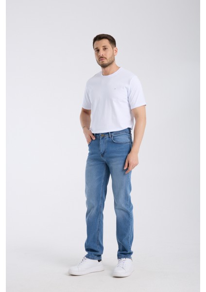 Erkek Pantolon Mavi Regular Fit Jeans