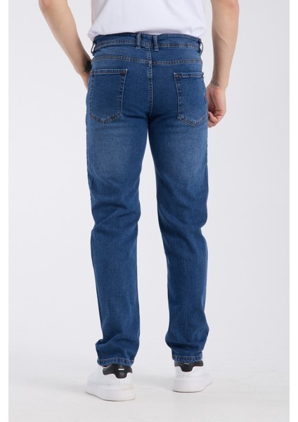 Erkek Pantolon Mavi Regular Fit Jeans