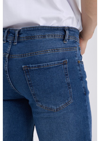 Erkek Pantolon Mavi Regular Fit Jeans