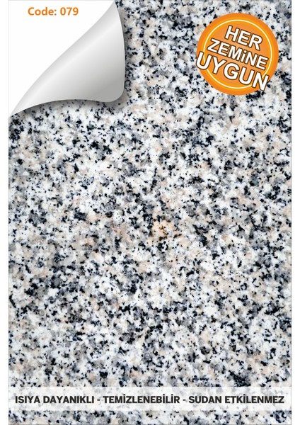 Code 79 Suya Dayanıklı Mutfak Banyo Zemin Mermer Mobilya Fayans Yapışkanlı Folyo Kaplama