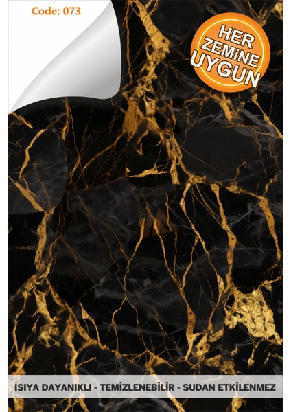 Code 73 Suya Dayanıklı Mutfak Banyo Zemin Mermer Mobilya Fayans Yapışkanlı Folyo Kaplama