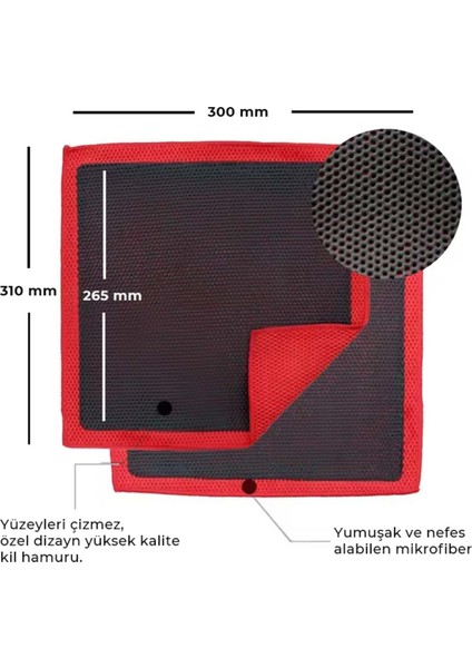 Kil Bezi 30X30 cm (Kırmızı) - Clay Towel Cloth Yüzey Temizleme Kili fiyatları