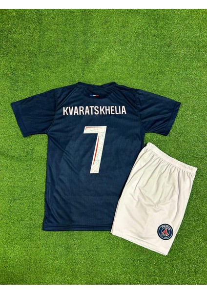 Psg 2024/25 Yeni Sezon Kvaratskhelia Iç Saha Çocuk Forması (Lacivert)