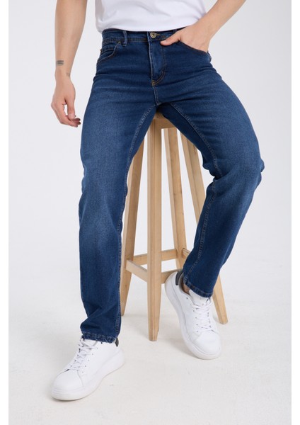 Erkek Pantolon Mavi Regular Fit Jeans fırsatları