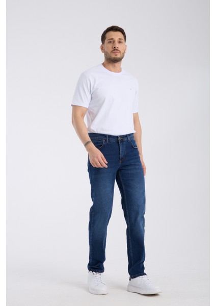 Erkek Pantolon Mavi Regular Fit Jeans