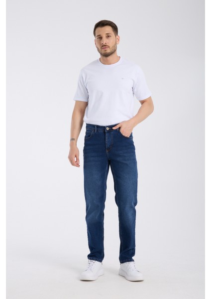 Erkek Pantolon Mavi Regular Fit Jeans