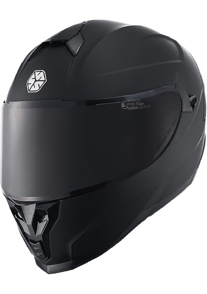 Motosiklet Double Vizörlü Full Face Kask Ce Motor Kaskı Mat Black Edition