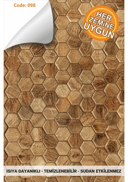 Code 98 Suya Dayanıklı Mutfak Banyo Zemin Mermer Mobilya Fayans Yapışkanlı Folyo Kaplama