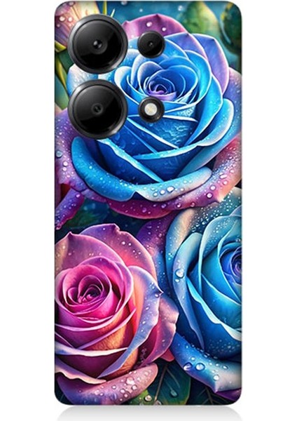 Xiaomi Redmi Note 13 Pro 4g Uyumlu Gökkuşağı Renkli Güller Desenli Silikon Kılıf