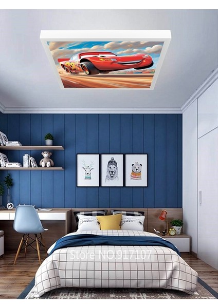Şimşek Mcqueen Avize, 60X60 Çocuk Odası Avize, 60WATT, Estetik Kare, Yapay Zeka Tasarım Avize, Pist fiyatları