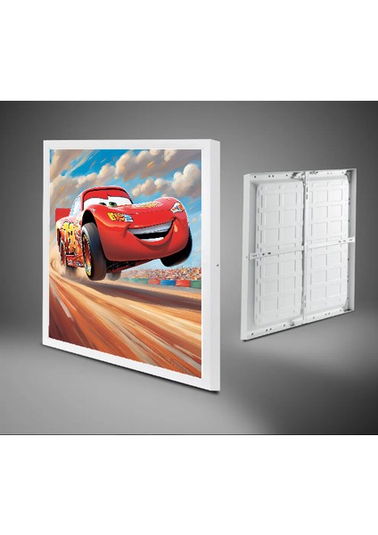 Şimşek Mcqueen Avize, 60X60 Çocuk Odası Avize, 60WATT, Estetik Kare, Yapay Zeka Tasarım Avize, Pist indirimleri