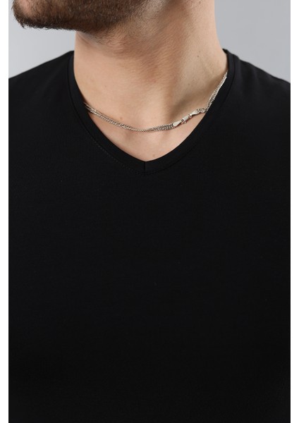 Erkek %100 Pamuk Slim Fit Dar Kesim V Yaka Basic Tişört fiyatları