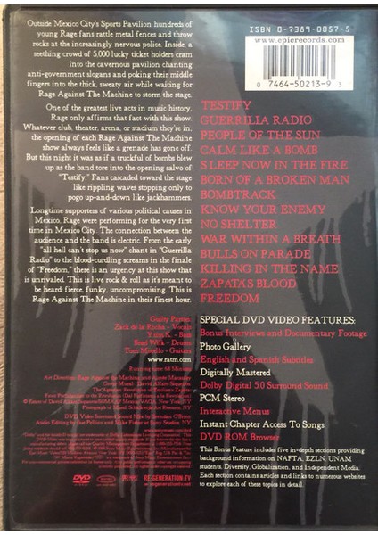 Rage Against The Machine – The Battle Of Mexico City DVD fiyatları