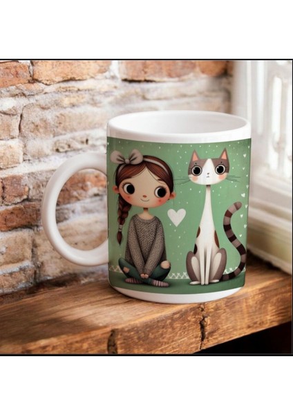Kupa Bardak Komik Kiz KEDİ