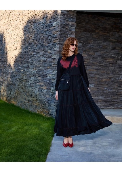 Çanta Detaylı Elbise Siyah 37834 modelleri