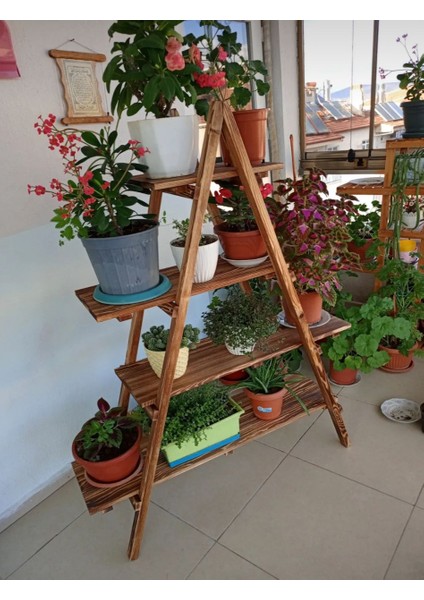 Ahşap Saksılık Ahşap Merdiven Saksılık Ahşap Çiçek Standı