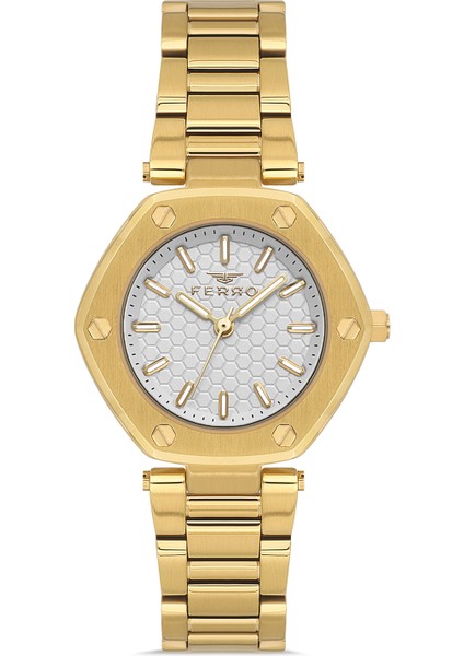 FL43006A-B Quartz Çelik Altın Rengi 32 mm Kadın Kol Saati