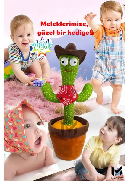 Auris Konuşan Dans Eden, Müzikli Işıklı Saksı Kaktüs Peluş Oyuncak fırsatları