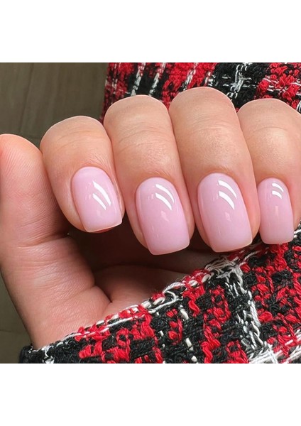 Pembe Düz Kısa 24’lü Takma Tırnak Seti ve Zararsız Yapıştırıcı