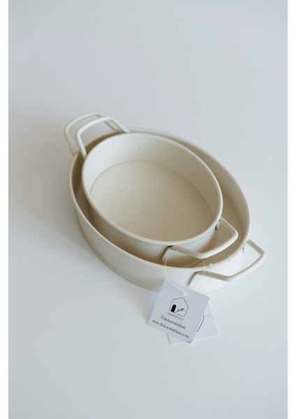 2'li Galvaniz Oval Krem Mini Ekmeklik / Tepsi modelleri