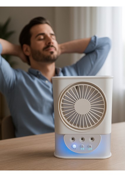 F9 Taşınabilir Spreyli Mini Masaüstü Fan – Usb-C Şarjlı – 3 Kademe – Su Hazneli – LED Işıklı fiyatları