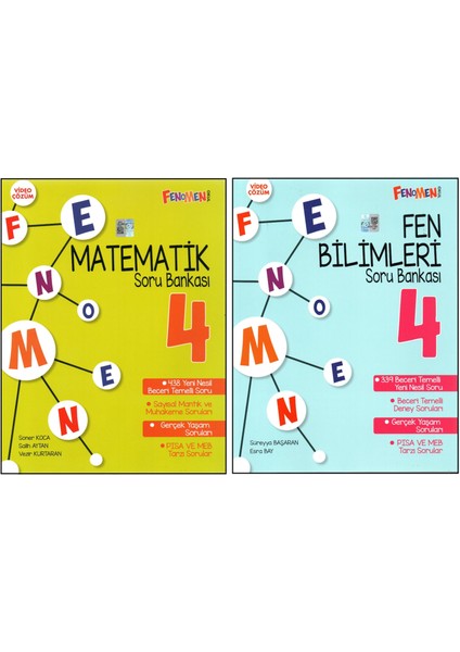 Fenomen 4. Sınıf Matematik+Fen Bilimleri Soru Bankası ( 2 Kitap)