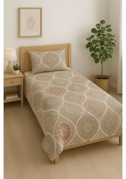 %100 Pamuk Tek Kişilik Pike Seti Kapıtone Elyaf Dolgulu