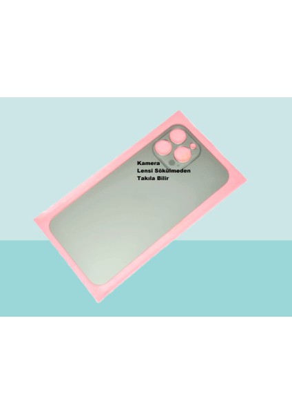 - iPhone 13 Pro Max Arka Pil Batarya Kapağı - Cam Kapak Geniş Lens Deliği - Füme