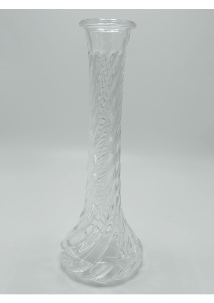 El Yapımı Burgu Model Cam Karanfillik 25CM