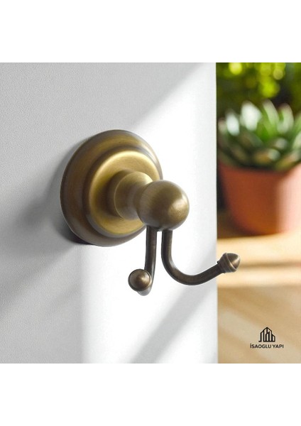 Isaoğlu Yapı Antik Gold Bornozluk Ikili Askılık Vintage Seri Pirinç Malzeme Askılık fiyatları