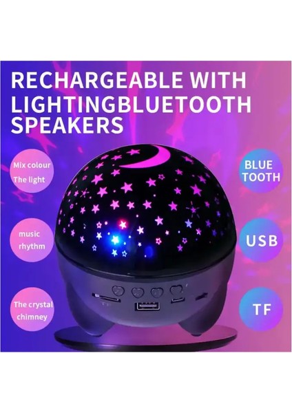 Star Lıght Disko Parti Bluetooth Hoparlör Yıldız Yansıtmalı Projeksiyon Speaker