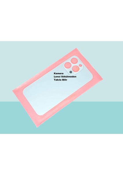 - iPhone 13 Pro Arka Pil Batarya Kapağı - Cam Kapak Geniş Lens Deliği - Mavi