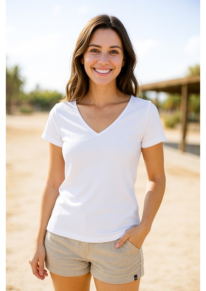 %100 Pamuk Interlok Basic Kadın T-Shırt