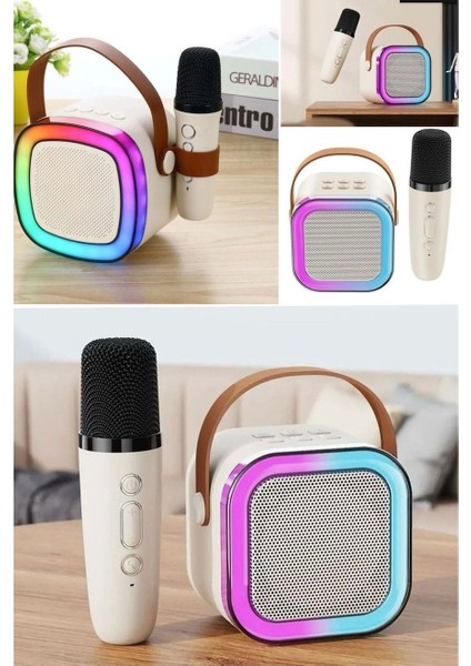 K12 Karaoke Makinesi | Taşınabilir Bluetooth Hoparlörlü | 2 Kablosuz Mikrofon Hediyeli | Eğlence Deneyimi