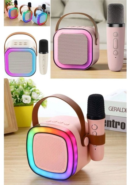 K12 Karaoke Makinesi | Taşınabilir Bluetooth Hoparlörlü | 2 Kablosuz Mikrofon Hediyeli | Eğlence Deneyimi