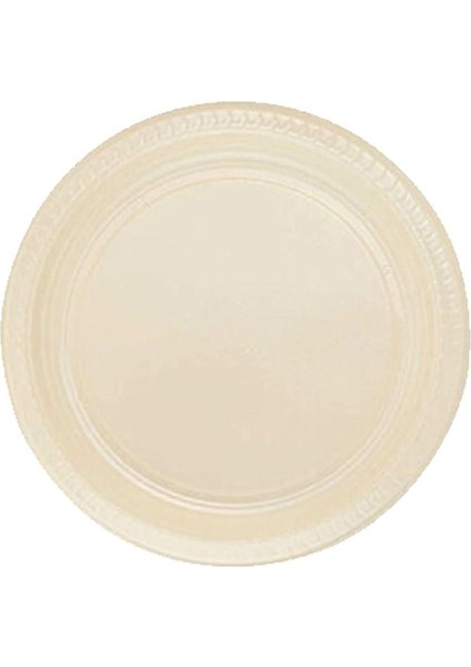 Partı Tabak Plastık Krem Pk 25 Lı Yuvarlak 22 cm