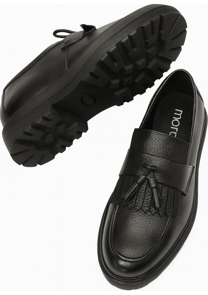 Erkek Siyah Casual Flotur Eva Taban Deri Ayakkabı modelleri