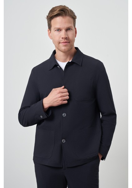 Erkek Lacivert Mevsimlik Worker Gömlek indirimleri