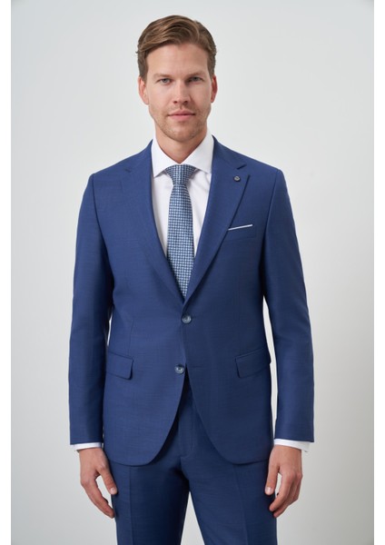 Erkek Parlement Poliviskon Slim Fit Mono Yaka Takım Elbise