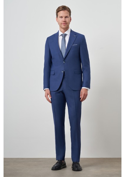 Erkek Parlement Poliviskon Slim Fit Mono Yaka Takım Elbise