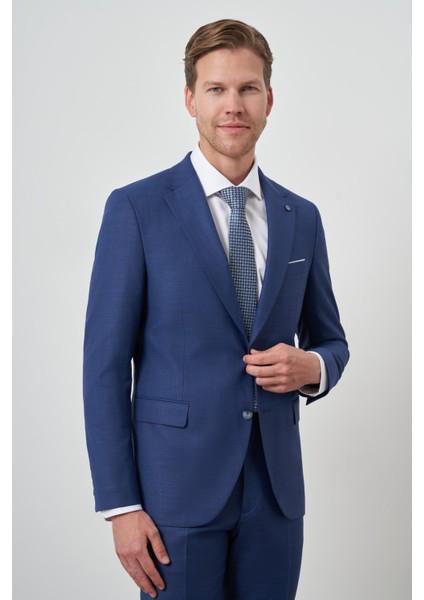 Erkek Parlement Poliviskon Slim Fit Mono Yaka Takım Elbise